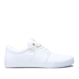 Tenis Bajos Supra STACKS II VULC Hombre Blancas/Doradas/Blancas (MX-99597)